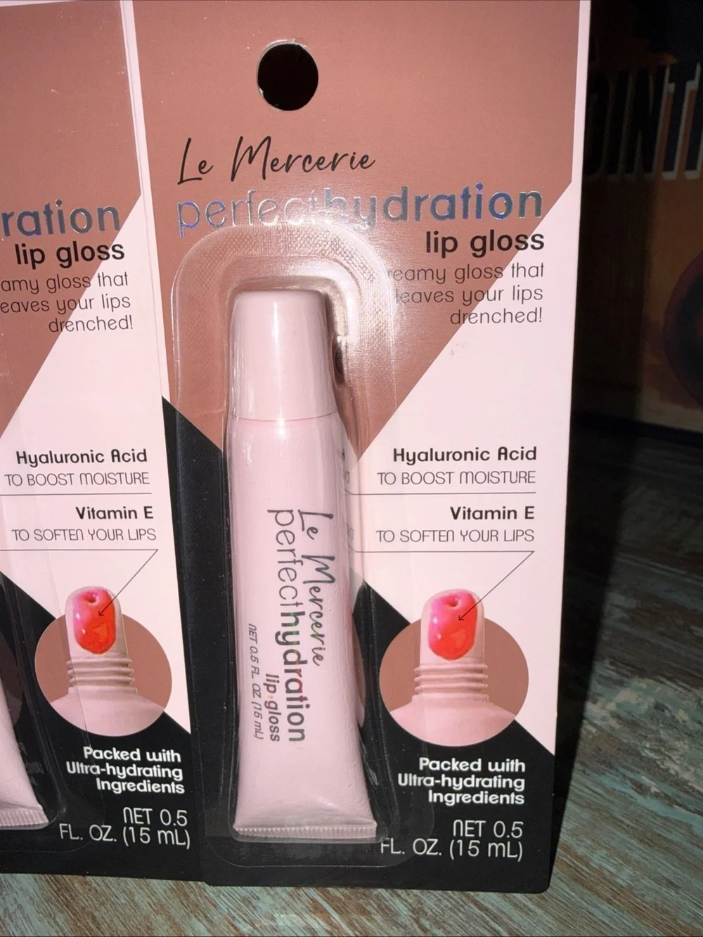 Hyaluronic acid lip gloss with vitamin E 2 pack